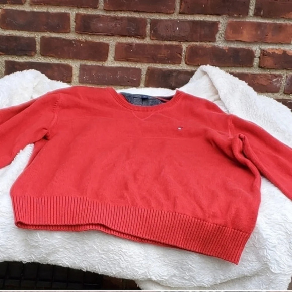 Tommy Hilfiger Red V‎ neck sweater XXL - Picture 6 of 8